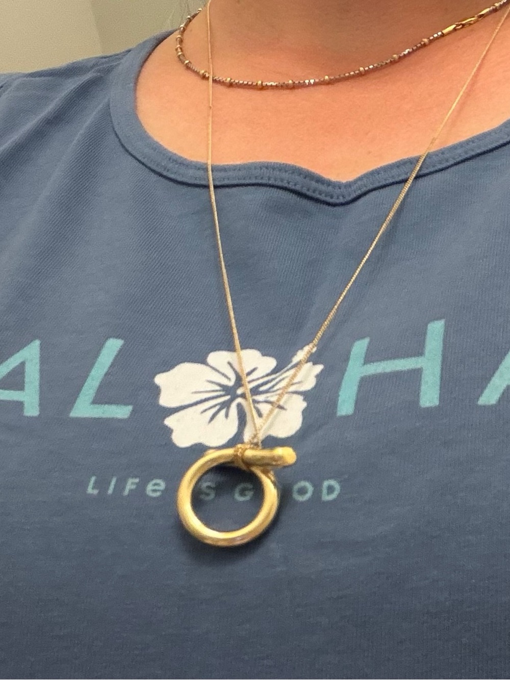 Loft Classic Gold Ring Pendant Necklace